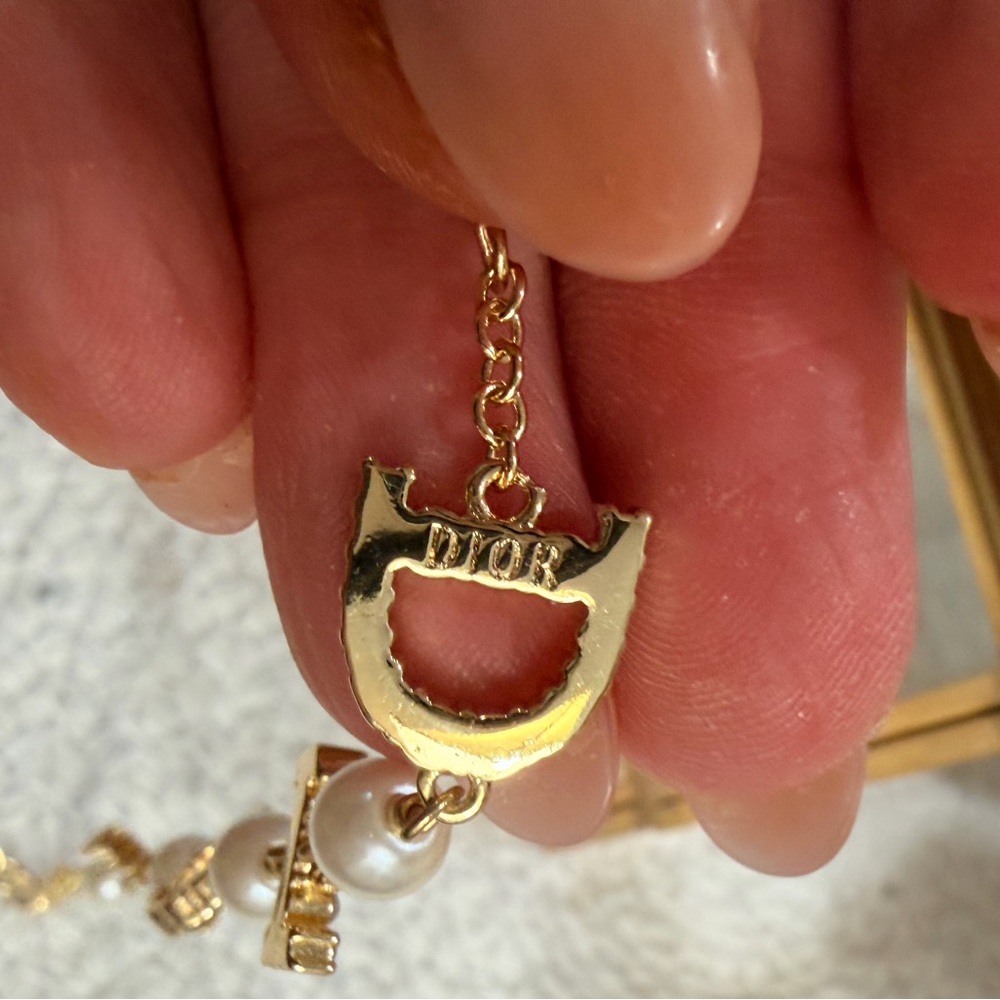 DIOR Letter Pearl Bracelet Gold Tone (Novelty/GWP) SEALED in Box - NEW - Picture 11 of 14